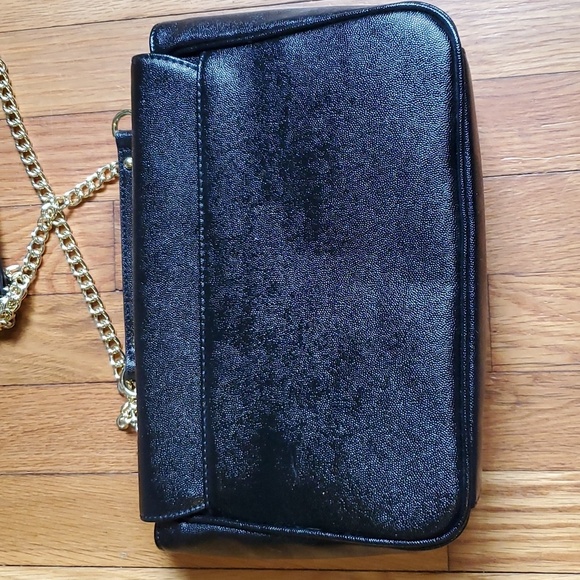 Anne klein large black shoulder crossbody bag chain‎ handle nwot - Picture 2 of 10
